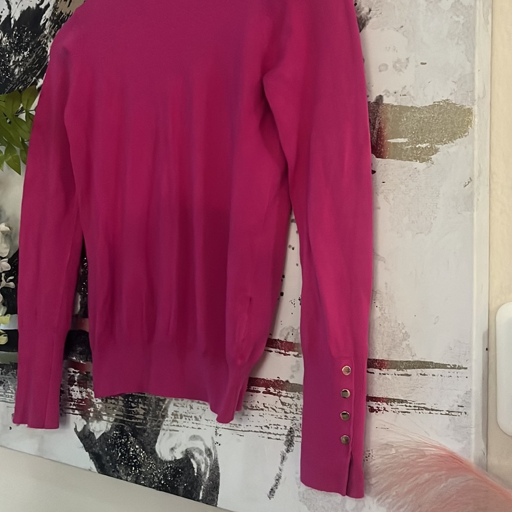 Zara Turtleneck Sweater Fuchsia Color - image 2